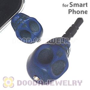 17×18mm Turquoise Skull Earphone Jack Plug For iPhone Wholesale
