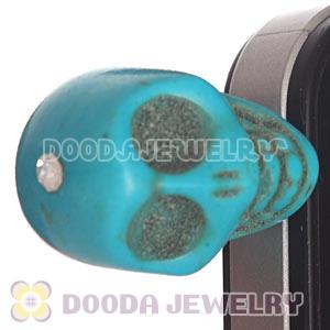 Wholesale iPhone Earphone Jack Plug With Turquoise Skull Charm