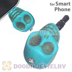 17×18mm Turquoise Skull Earphone Jack Plug For iPhone Wholesale