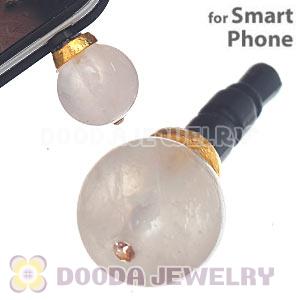 10mm Pink Agate Earphone Jack Plug Stopper Fit iPhone