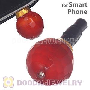 10mm Red Agate Earphone Jack Plug Stopper Fit iPhone 
