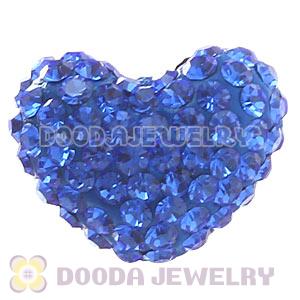 Pave Blue Austrian Crystal Heart Beads Earrings Component Findings 