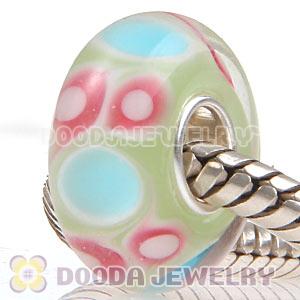 Environmental Material Glass Beads with 925 sterling silver single core