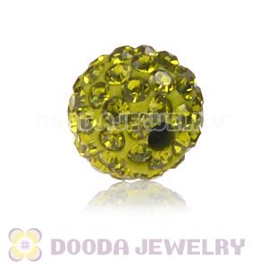 Special Price 8mm Olivine Handmade Pave Crystal Beads Wholesale 