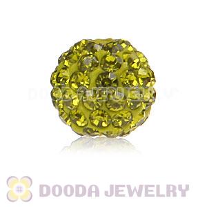 Cheap Price 8mm Handmade Pave Olivine Crystal Beads Wholesale 