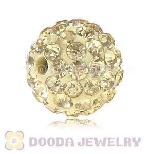 Special Price 10mm Yellow Handmade Pave Crystal Beads Wholesale 