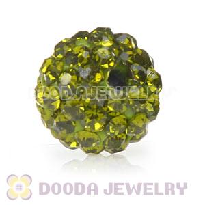 Special Price 10mm Olivine Handmade Pave Crystal Beads Wholesale 