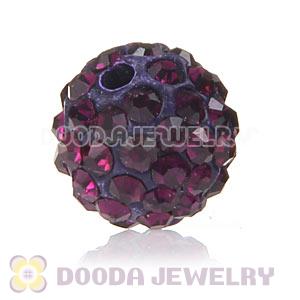 Special Price 10mm Fuchsia Handmade Pave Crystal Beads Wholesale