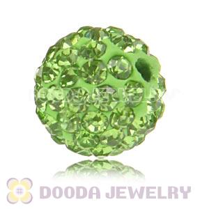 Special Price 10mm Green Handmade Pave Crystal Beads Wholesale