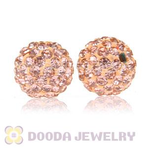 Cheap Price 10mm Handmade Pave Pink Crystal Beads Wholesale 