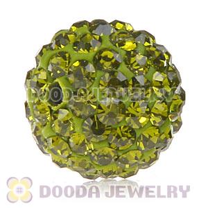 Special Price 12mm Handmade Pave Olivine Crystal Beads Wholesale