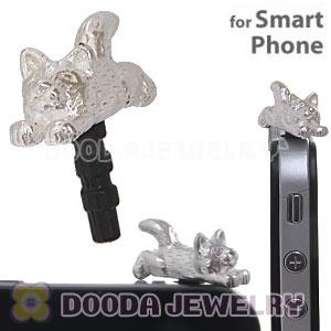 Silver Plated Alloy Cat Earphone Jack Plug fit iphone Wholesale