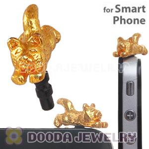 Gold Plated Alloy Cat Earphone Jack Plug fit iphone Wholesale