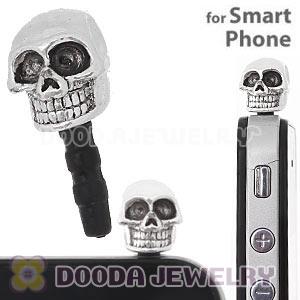 Silver Plated Alloy Skull Earphone Jack Plug fit iphone Wholesale