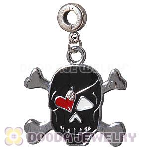 Platinum Plated Alloy Enamel European Skull Charms Wholesale