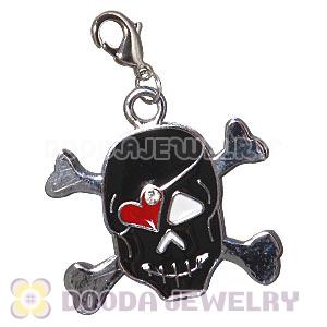 Platinum Plated Alloy Enamel European Jewelry Skull Charms Wholesale