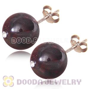 10mm Red Agate Sterling Silver Stud Earrings Wholesale