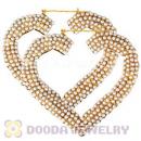 85X80mm Basketball Wives Bamboo Pearl Heart Earrings Wholesale