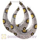 76X90mm Basketball Wives Bamboo Crystal Earrings