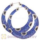 90mm Basketball Wives Bamboo Crystal Hoop Earrings Wholesale