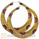 90mm Basketball Wives Bamboo Crystal Hoop Earrings Wholesale