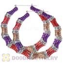 90mm Basketball Wives Bamboo Resin Crystal Hoop Earrings Wholesale
