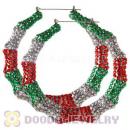 90mm Basketball Wives Bamboo Flag Of Italy Earrings