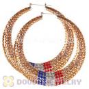 90mm Basketball Wives Bamboo Flag Of France Earrings