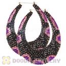 76X90mm Basketball Wives Bamboo Crystal Water Drop Earrings