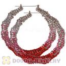 85mm Basketball Wives Bamboo Resin Crystal Hoop Earrings Wholesale