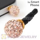 10mm Rose Czech Crystal Ball Cute Plugy Earphone Jack Accessory
