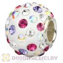 10X13 Big Charm Beads With Austrian Crystal In 925 Silver Core