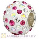 10X13 Big Charm Beads With Austrian Crystal In 925 Silver Core