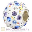 10X13 Big Charm Beads With Austrian Crystal In 925 Silver Core