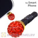 8mm Red Czech Crystal Ball Plugy Earphone Jack Accessory Malaysia