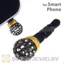 8mm Grey Czech Crystal Ball Plugy Earphone Jack Accessory Malaysia