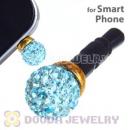 8mm Cyan Czech Crystal Ball Plugy Earphone Jack Accessory Malaysia