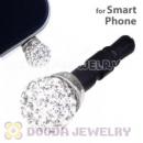 8mm White Czech Crystal Ball Cute Plugy Earphone Jack Accessory