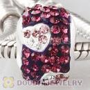 925 Sterling Silver Charm Beads With Heart Lilac Austrian Crystal