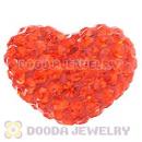 Pave Red Austrian Crystal Heart Beads Earrings Component Findings