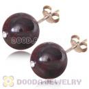 10mm Red Agate Sterling Silver Stud Earrings Wholesale
