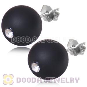 10mm Black Onyx Sterling Silver Stud Earrings Wholesale