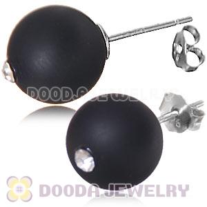 10mm Black Onyx Sterling Silver Stud Earrings Wholesale