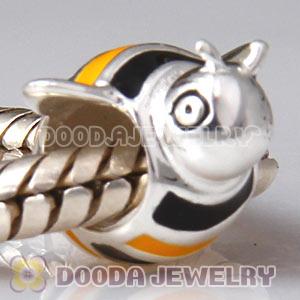 925 Sterling Silver European Style Beads Enamel bees