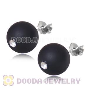 8mm Black Onyx Sterling Silver Stud Earrings Wholesale