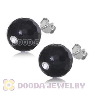 8mm Black Onyx Sterling Silver Stud Earrings Wholesale
