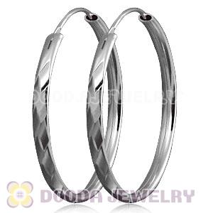 Dia 35mm Sterling Silver Hoop Earrings European Beads Compatible