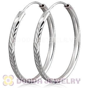 Dia 35mm Sterling Silver Hoop Earrings European Beads Compatible