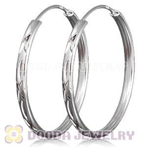 Dia 35mm Sterling Silver Hoop Earrings European Beads Compatible