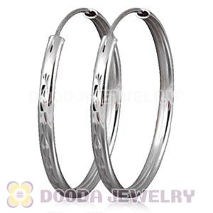Dia 35mm Sterling Silver Hoop Earrings European Beads Compatible